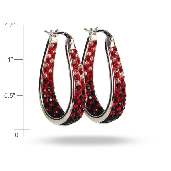 Crystal Drop Hoop Earrings With Cry